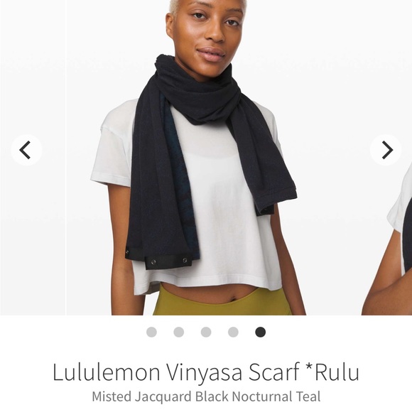 NWOT Lululemon Vinyasa Scarf in Misted Jacquard Black Nocturnal Teal - Picture 1 of 5